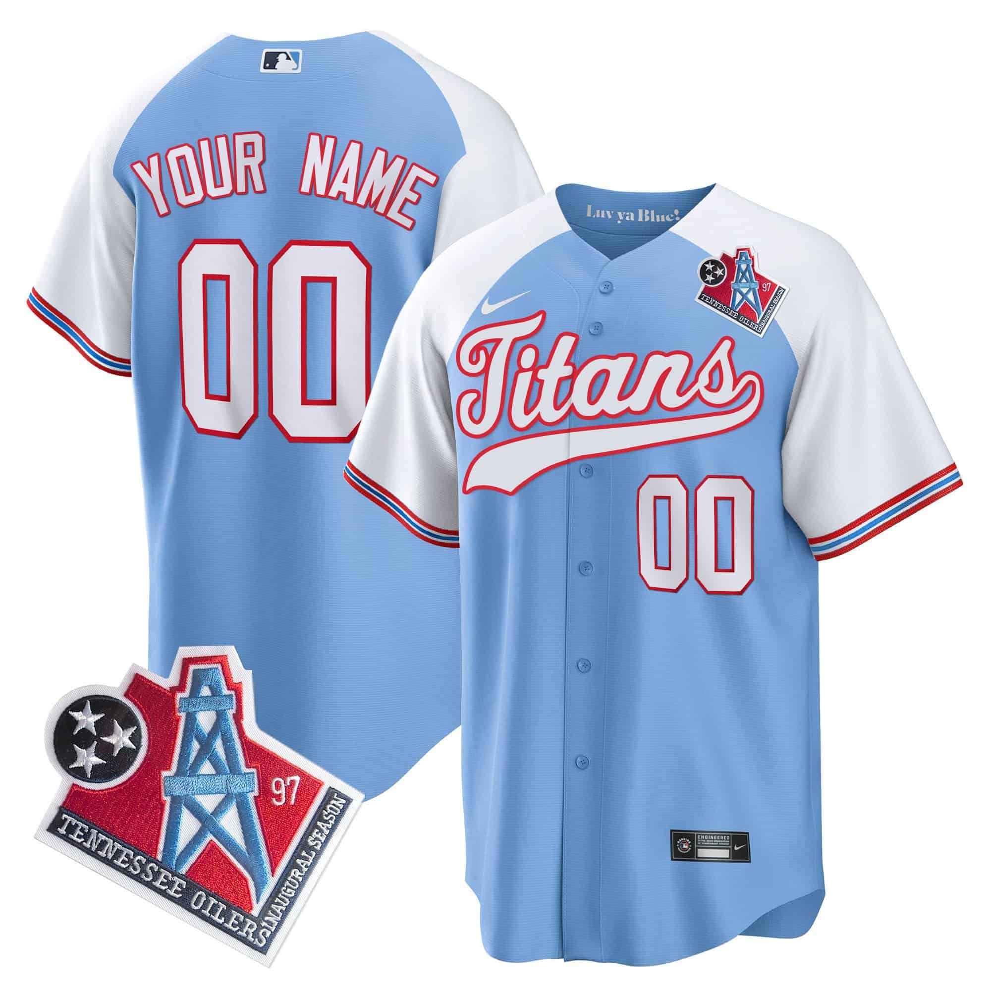 Men Tennessee Titans Light Blue Nike 1997 Throwback Limited Cool Base Custom NFL Jersey style 1->customized nfl jersey->Custom Jersey